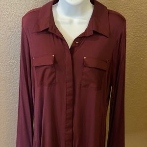 Maroon long sleeve blouse